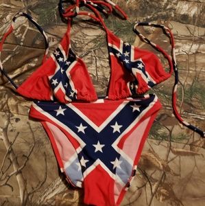 3 piece bikini Rebel Flag 11/12 Top bottom 5/6